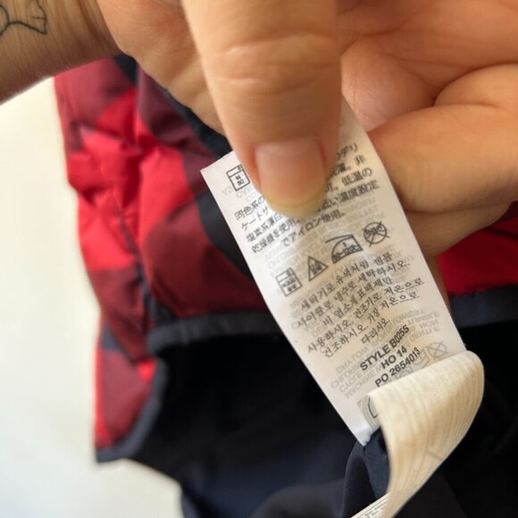 J. Crew Puffer Vest Womens Small Red Navy Pockets Full Zip Pockets Down Filled - Picture 4 of 6